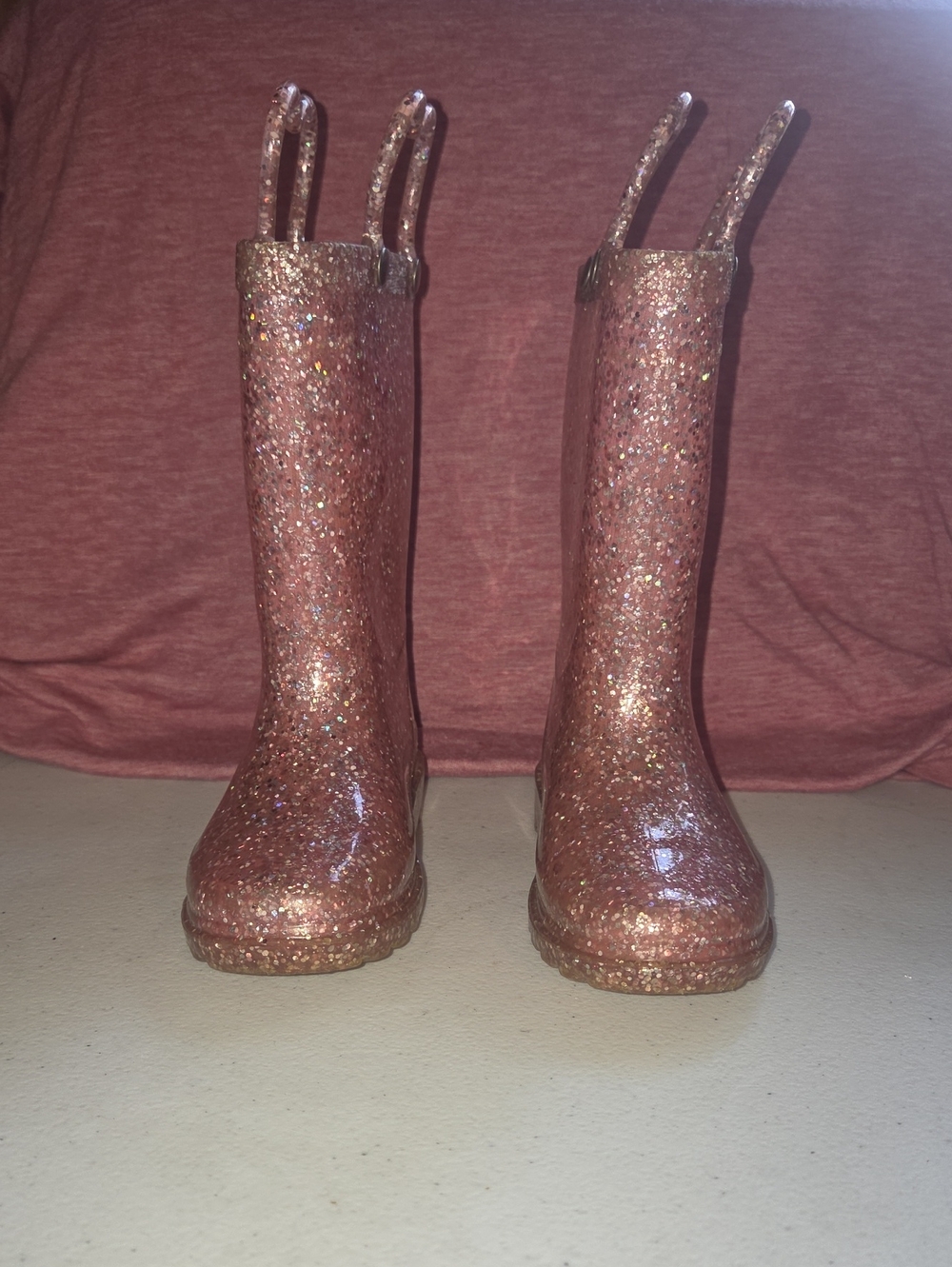 Western Chief Pink Glitter Girls' Waterproof Rain Boots